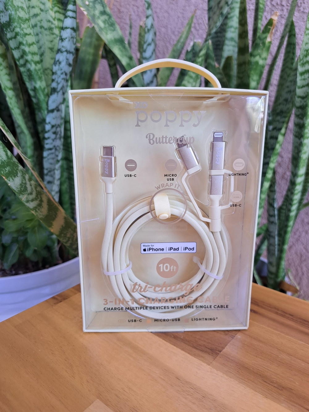 Xo Poppy Buttercup 10ft 3-in-1 Charging Cable - Yellow